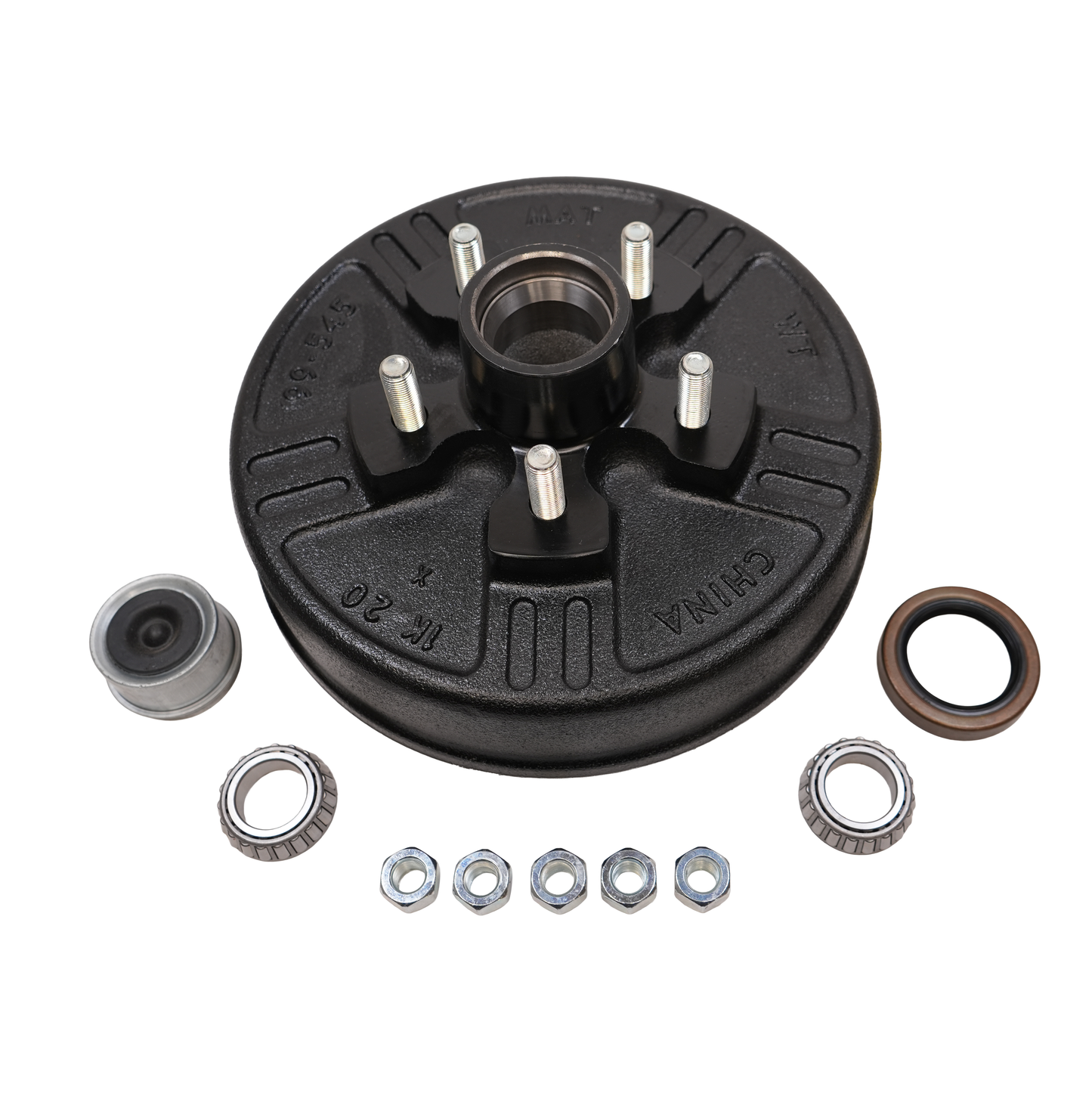 Drum, 5 on 4.5, For 3,500 Lbs. Brake Axle, Complete Kit