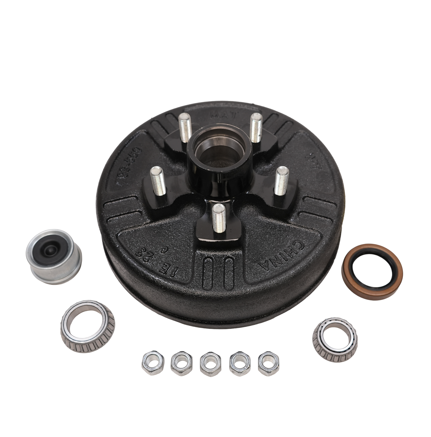 Drum, 5 on 5, For 3,500 Lbs. Brake Axle, Complete Kit