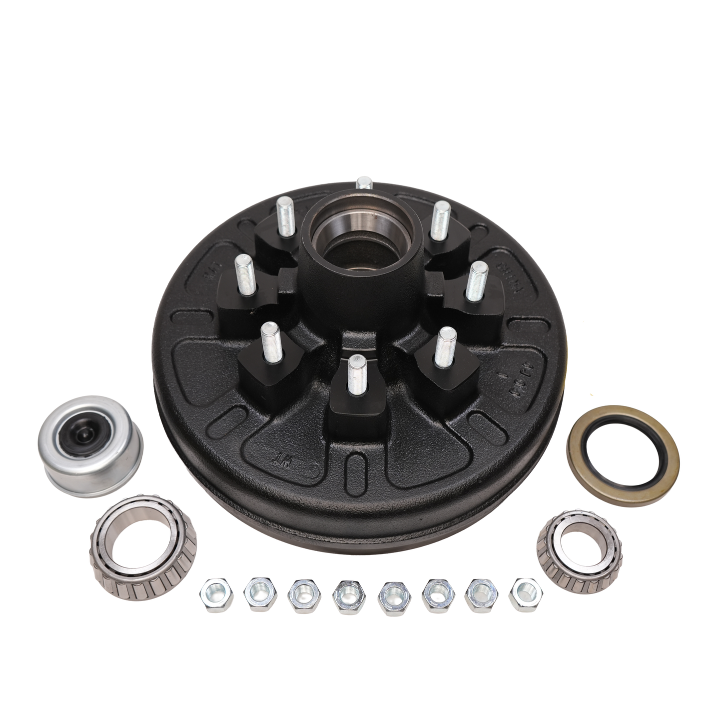 Drum, 8 on 6.5, WHEEL STUDS: 1/2", For 7,000 Lbs. Brake Axle, Complete Kit