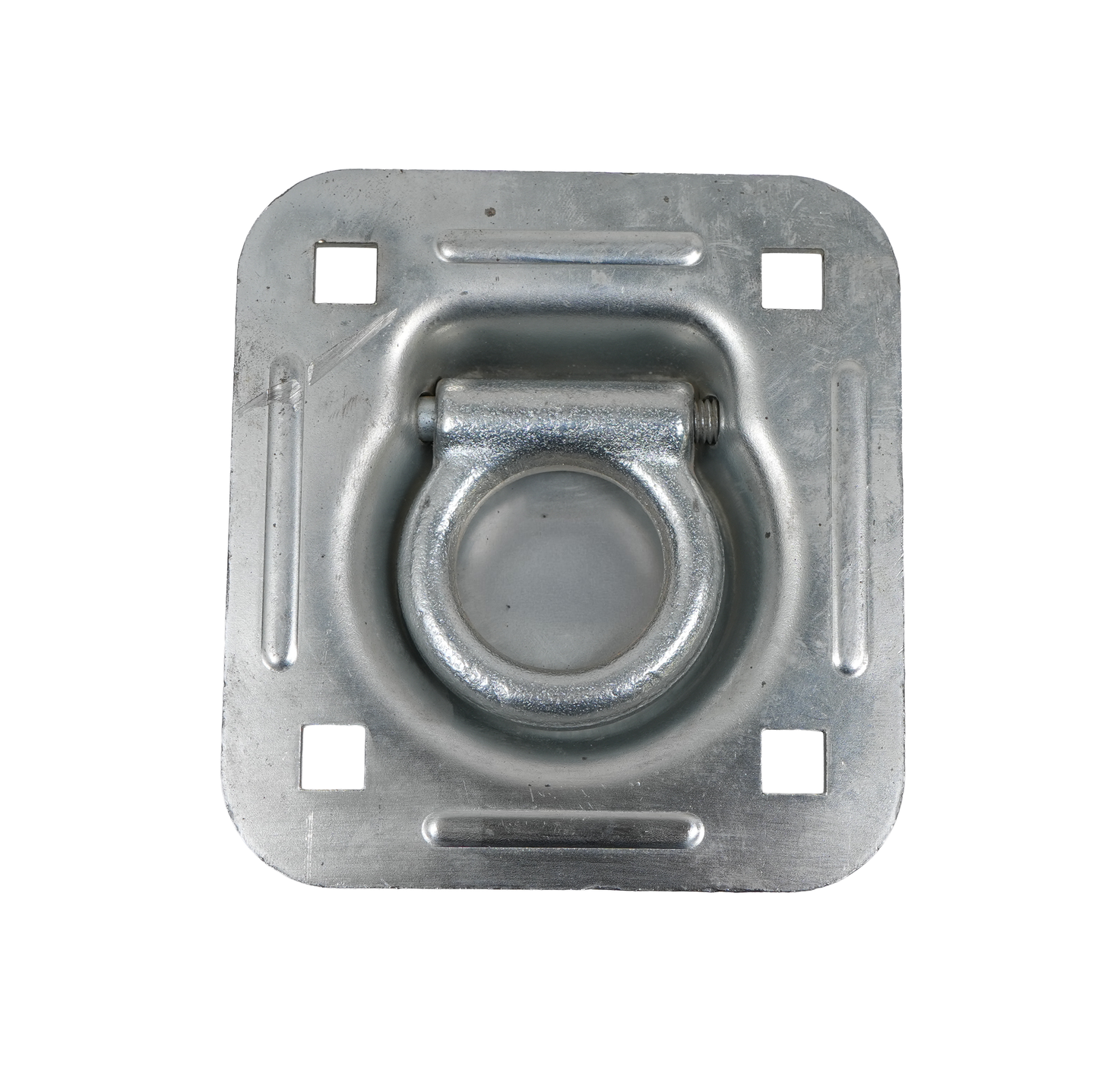 D-Ring, Sq. Bolt-On Base, Pan Houses 1,1/2" I.D. Ring, Finish: Zinc