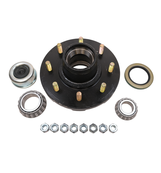 Hub, 8 on 6.5, For 7,000 Lbs. Idler Axle, WHEEL STUDS: 1/2", Complete Kit