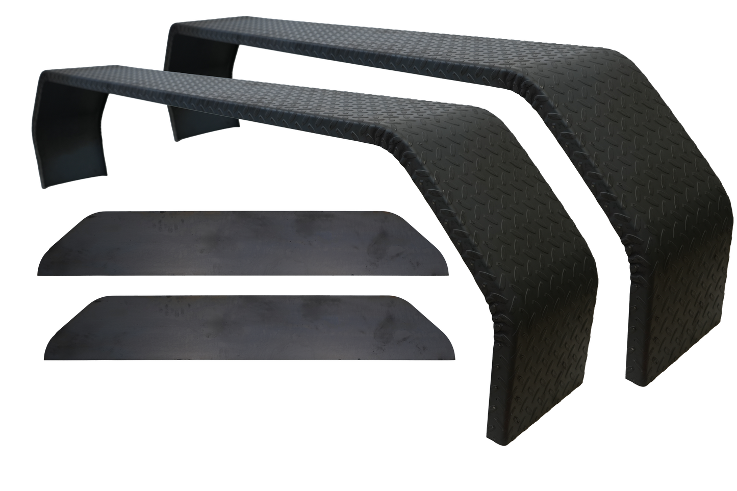 Fender, 9"x72", Tandem, Diamond Plate, Double Broke, 14 Ga. with Fender Back, Smooth, 14 Ga. (Kit)