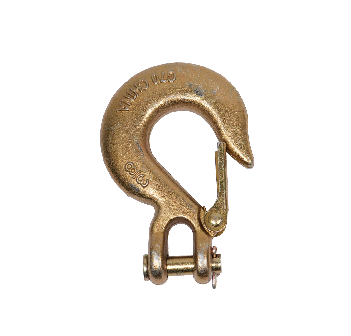 Hook, Clevis, Slip, 3/8", Grade 70, w/Safety Latch, Yellow