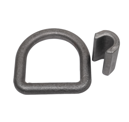 D-Ring, 5/8" Dia., 18.39K, Inner Dia. 3" X 3", With Weld-On Clip