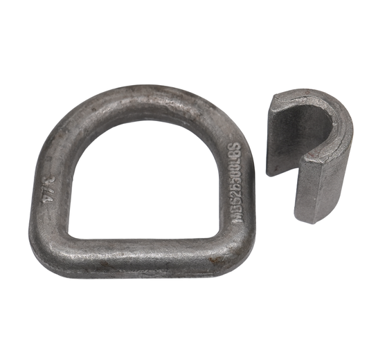 D-Ring, 3/4" Dia., 26.5-K, Inner Dia. 3" X 3", With Weld-On Clip