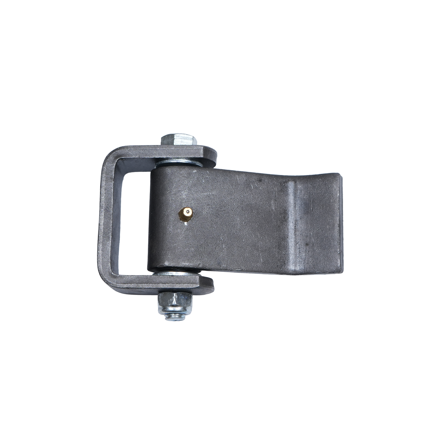 Hinge, Strap, LH, All Steel Construction, W/Grease Fitting and Removable Pin Using Nut and Bolt with Nylon Washers