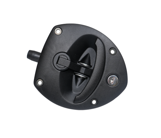 Latch, Vector "T" Handle, Black Handle, Single PT. Adjustable Cam, Steel Shaft