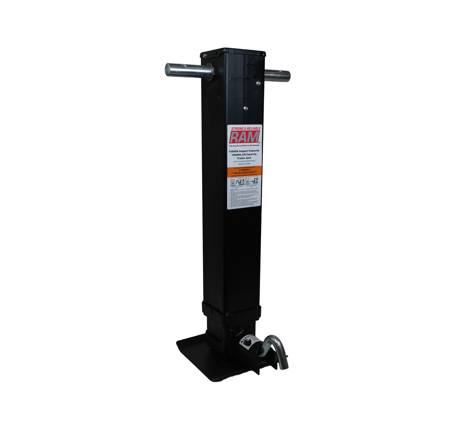 Jack, Ram, 10,000 Lbs., Spring Return, Side Wind, Front Pull, with Crank Handle