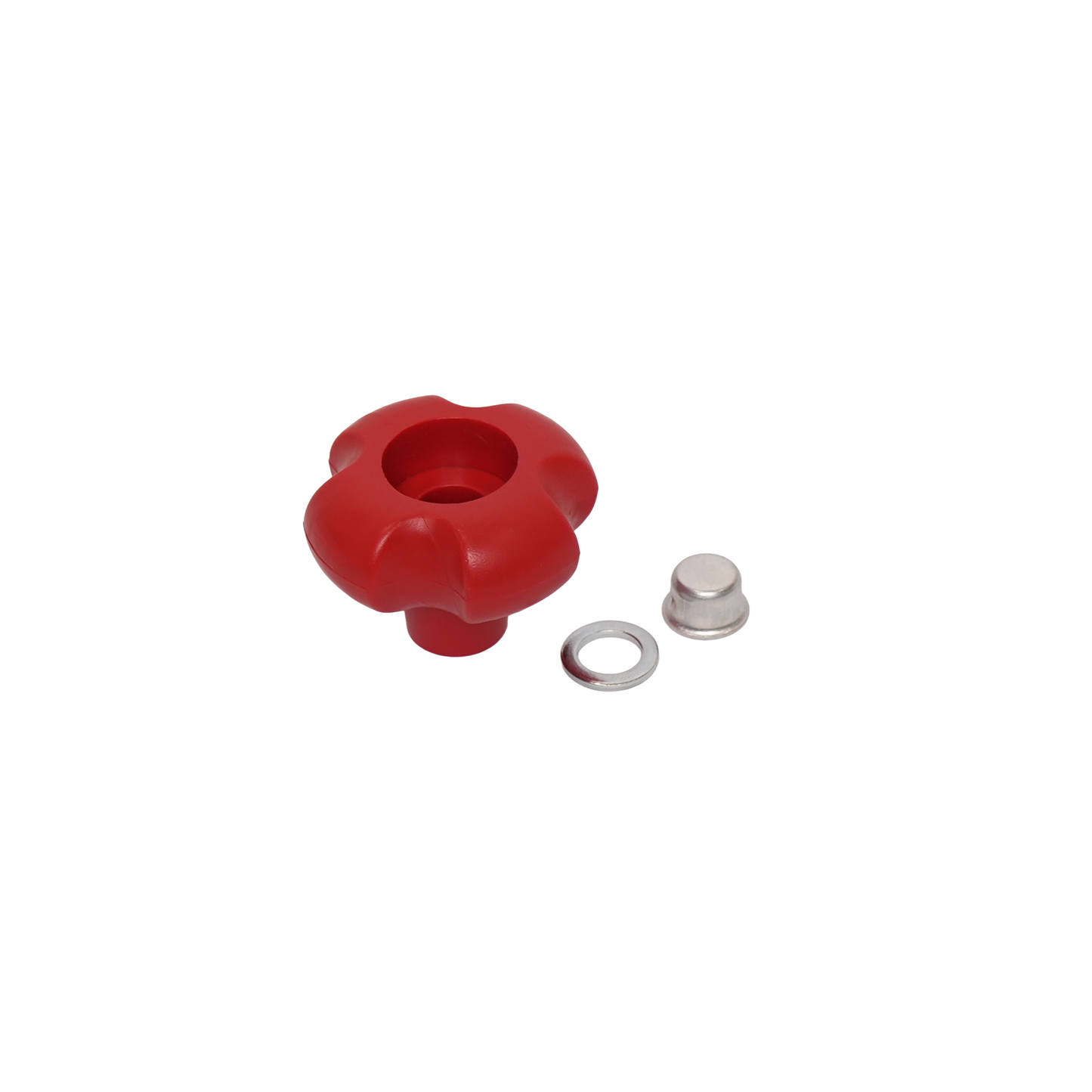 Knob, Handle, Red Flower-Shaped, With Cap Nut, for Top Wind Jacks