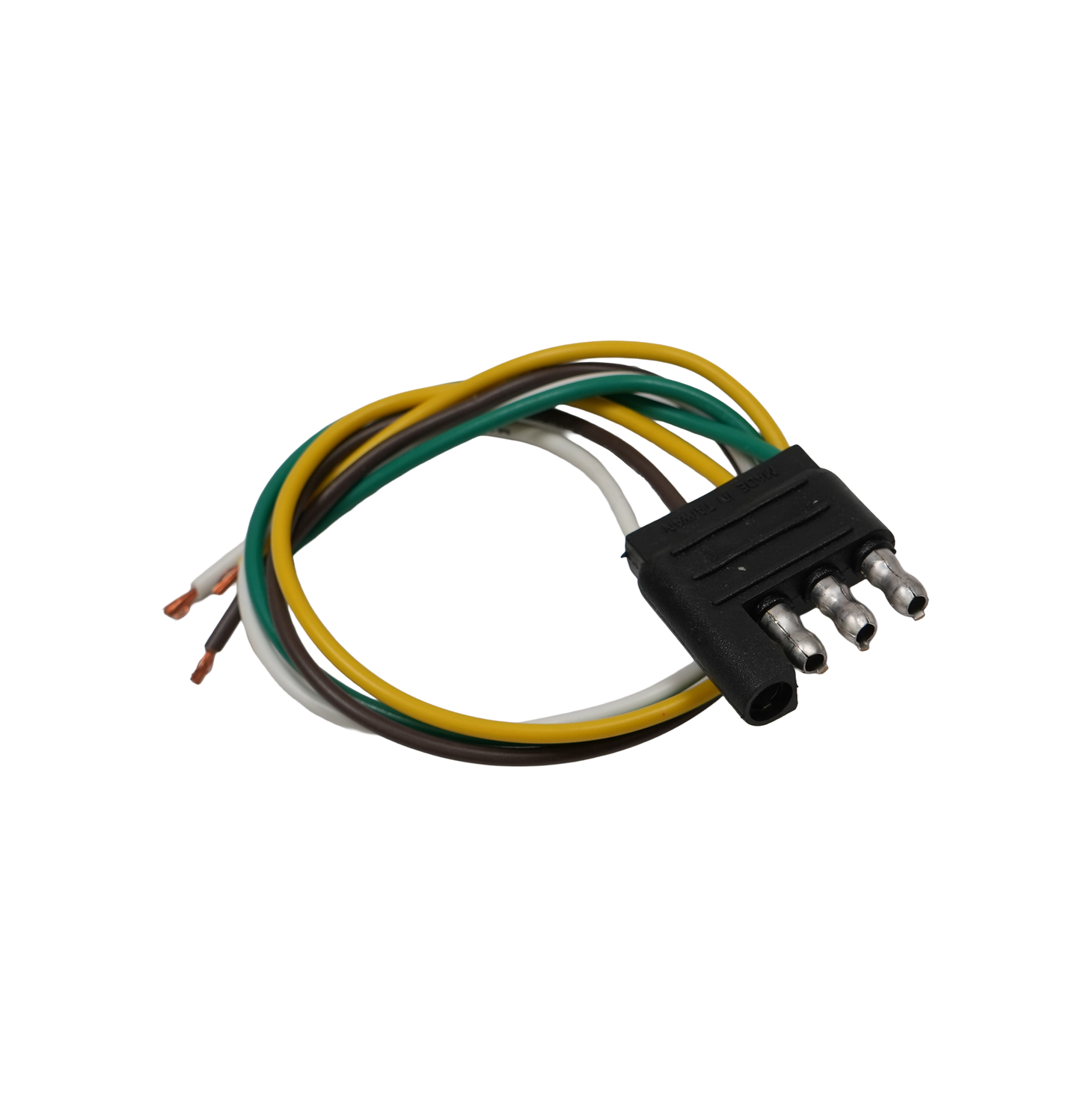 Connector, 4-Way, Flat, Male, Trailer End, 12" Lead