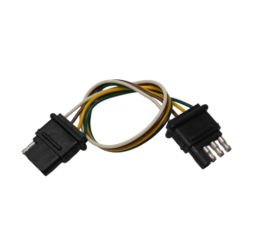 Connector, 4-Way, Flat, Male & Female, 12"