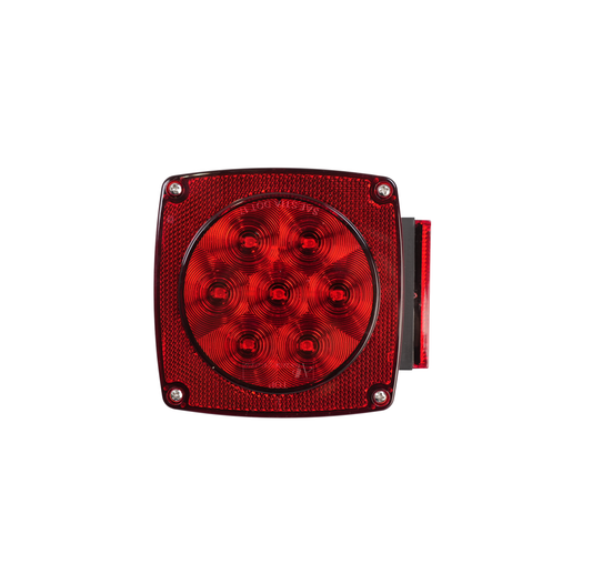 LED Light, Square, Stop, Turn & Tail, With License Illuminator, Submersible, for Over/Under 80" Wide Application