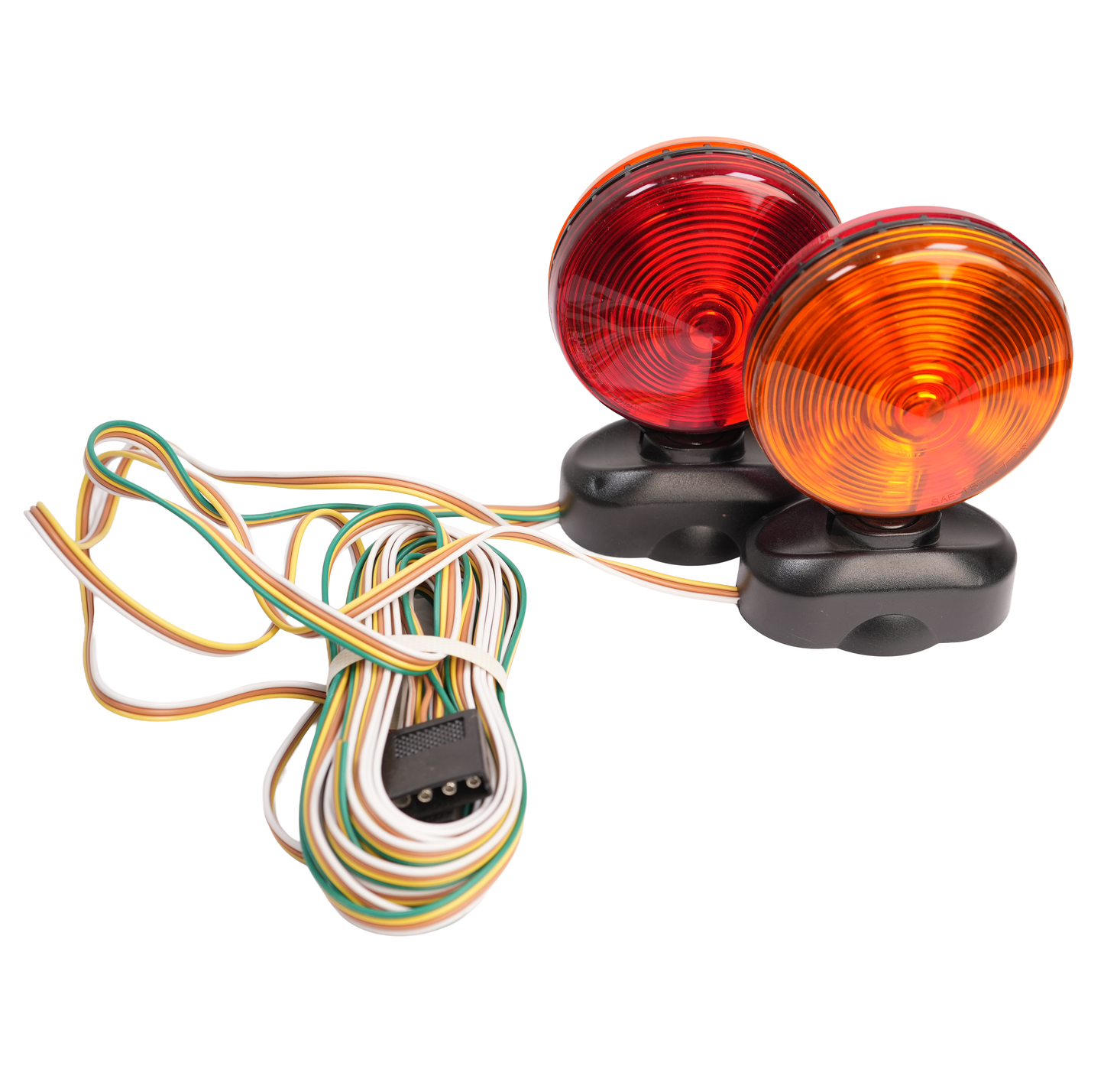 Incandescent Double Face Magnetic Tow Light Kit, With 25' Four-Wire Harness And Flat Connector