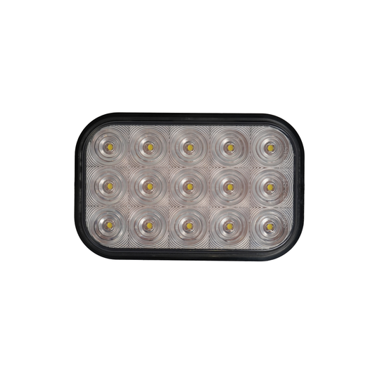 LED Light, Rectangular, 3,7/16" x 5,5/16", Utility, Back-Up, 15 LED, Clear