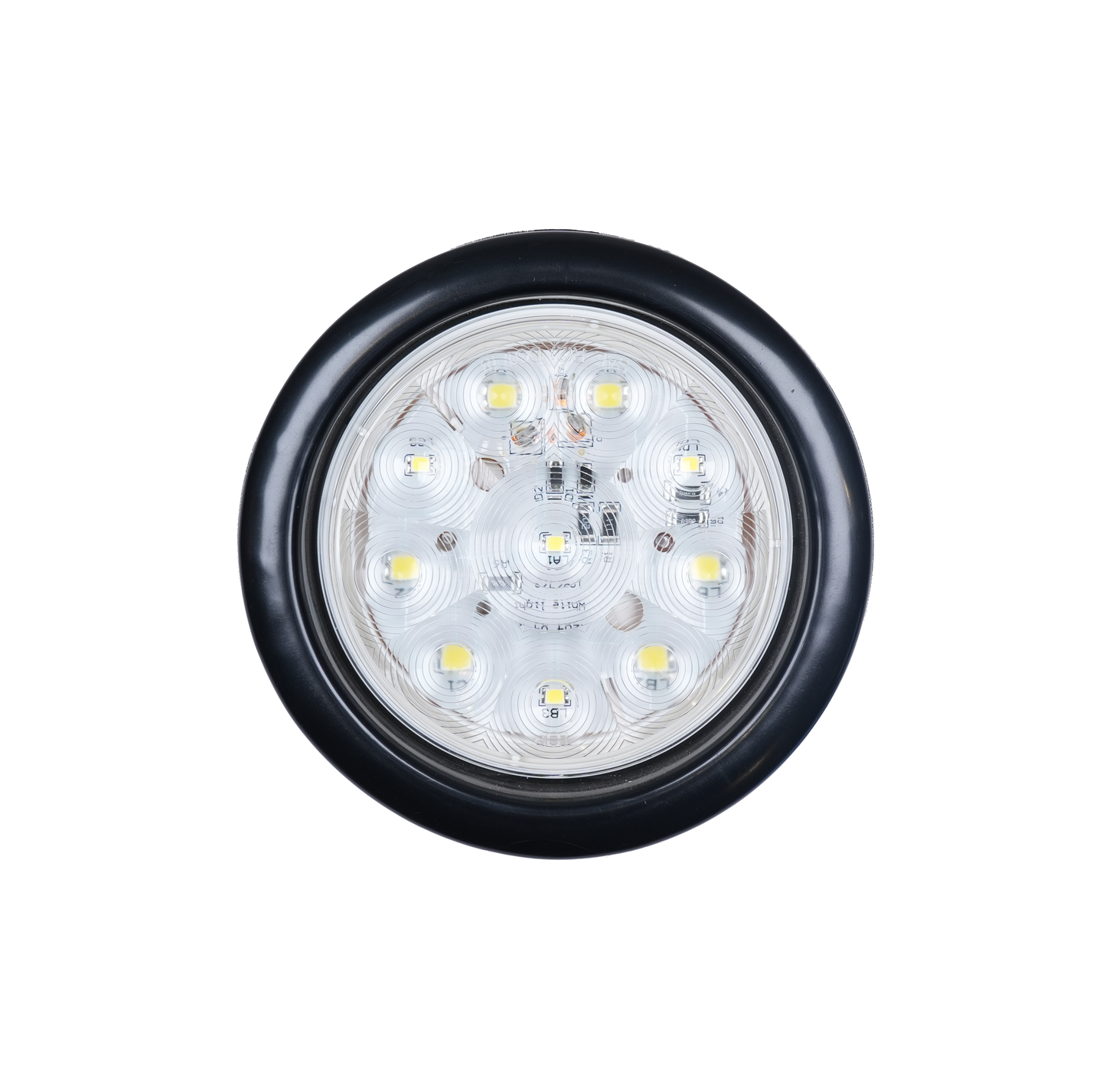 LED Light, 4" Round, Back-Up, 10 Diode, Clear, Kit with Grommet & Plug