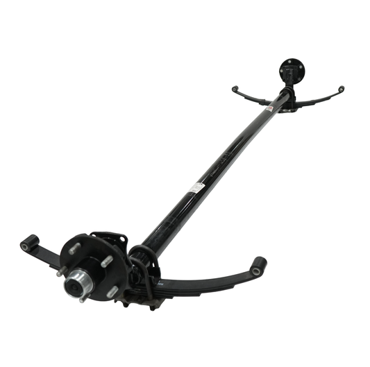 3,500 Lbs. 4" Drop Idler Axle, Hub Face: 95", Spring Center: 80", Hub: 550, Spring: 25 1/4", 4 Leaf Double Eye, Flange: Yes, Brakes: NO, Spindle: E-Z Lube, CAMBERED..*************** LUG NUTS ***************