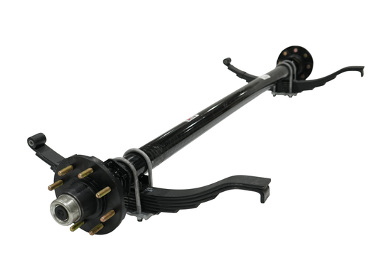 7,000 Lbs. Straight Idler Axle, Hub Face: 73", Spring Center: 58", Hub: 8650, WHEEL STUDS: 9/16", Springs: 29,1/2" 6 Leaf Slipper, Flange: Yes, Brakes: NO, Spindle: E-Z Lube, CAMBERED
