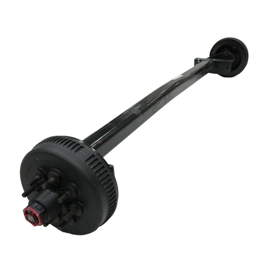 8,000 Lbs. DEXTER Torsion Elec. Brake Axle, Hub Face: 93,1/2", Between Arms: 80", Outside to Outside Mounting Brackets: 78,1/2", Hub: 8650, WHEEL STUDS: 5/8", Brake: Electric 2.5 " Wide, Spindle: Oil Bath, Arm Degree: 22.5° Up