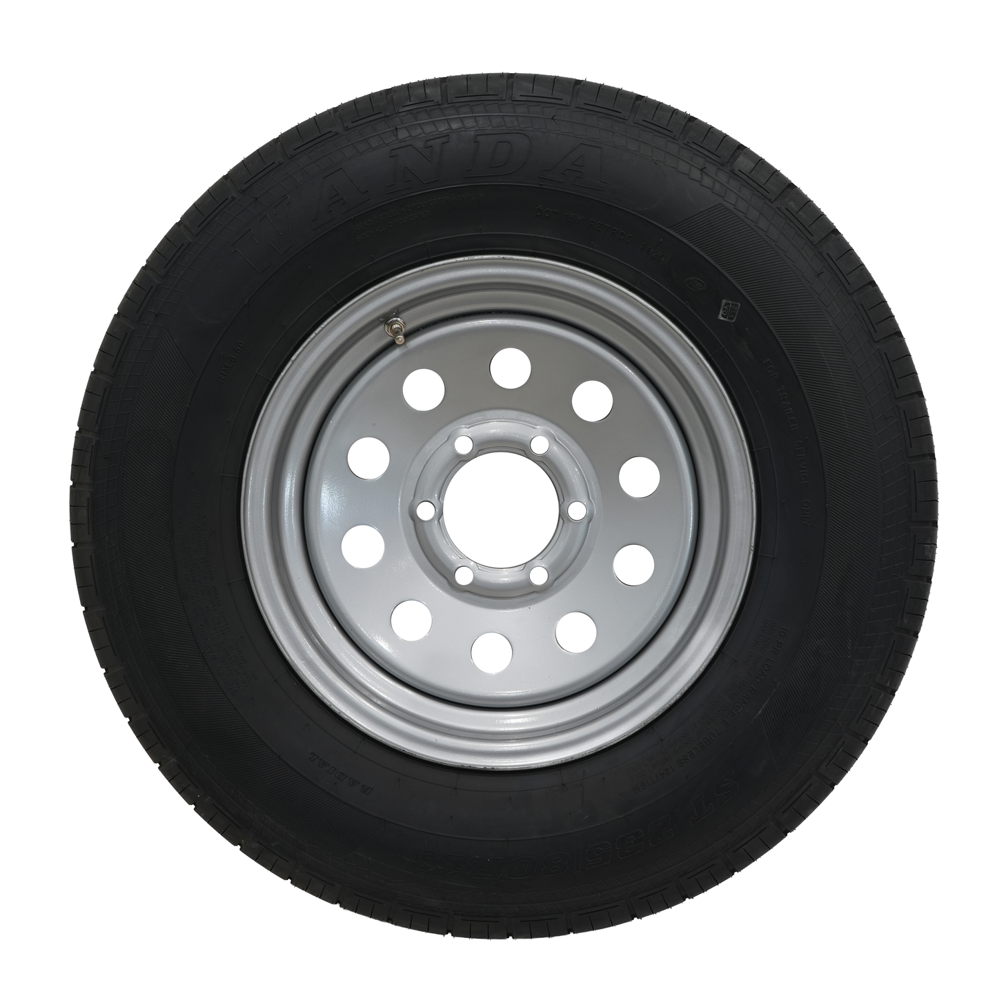 ST235/80R16 Radial Tire, 10 Ply, On 16" X 6", 6 On 5.5 SILVER MOD Wheel, WANDA