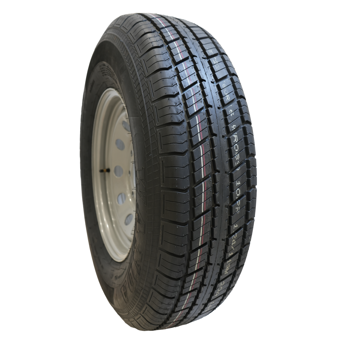 ST235/80R16 Radial Tire, 10 Ply, On 16" X 6", 8 On 6.5 Silver Mod Wheel, WANDA